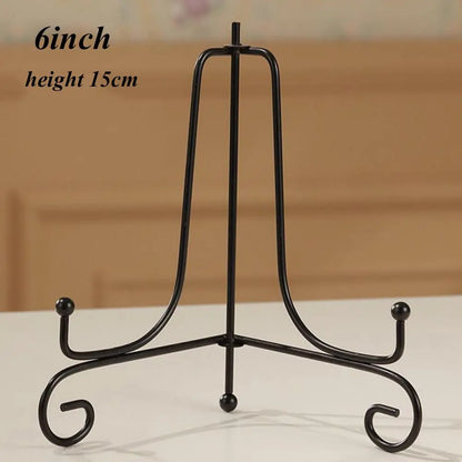 1PC Craft Bracket Book Holder Photo Pedestal Bowl Picture Frame Black Iron Plate Rack Display Stand Easel