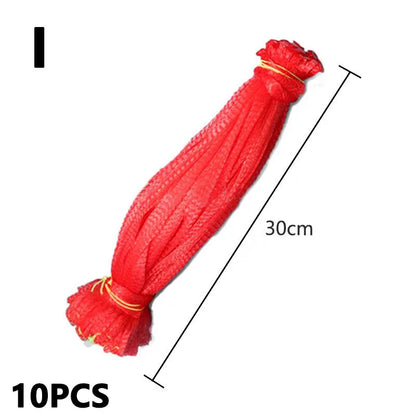 10pcs Multi-size Plastic Nylon Mesh Net Bags For Vegetable Fruit Egg Toys Food Storage Packaging Organizer Gardening Growth Mesh