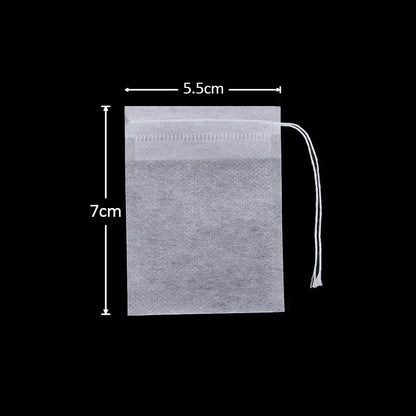 50pcs/lot Disposable Teabags Non-woven Fabric Tea Filter Bags for Coffee Spice Tea Bag with Drawstring Filters Kitchen Teaware