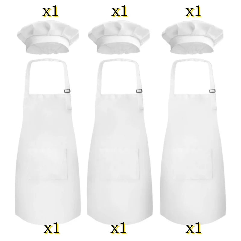 6-12 Pack Kids Painting Aprons with 2 Pockets Adjustable Chef Art Apron for Cooking Baking Painting Crafting Christmas Party
