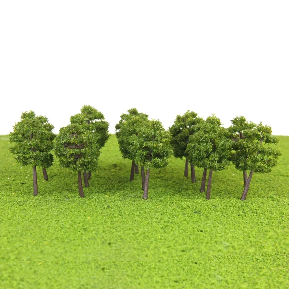 40pcs Deep Green Model Tree For N Gauge Railway Building  Scenery Layout 5cm Green Train Railroad Architecture DIY Crafts