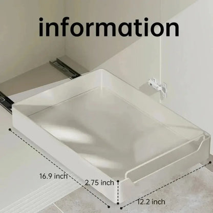 Kitchen Storage Rack with Slide Rail Pull-out Nail Free Installation High Temperature Resistant Practical Simple Storage Box