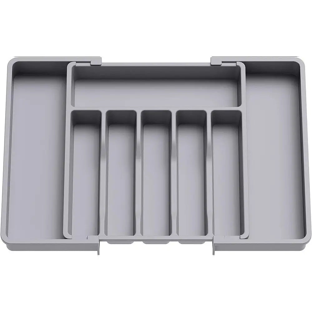 Expandable Utensil Tray Adjustable Plastic Silverware Organizer Spoons Forks Knives Cutlery Holder Kitchen Gadgets