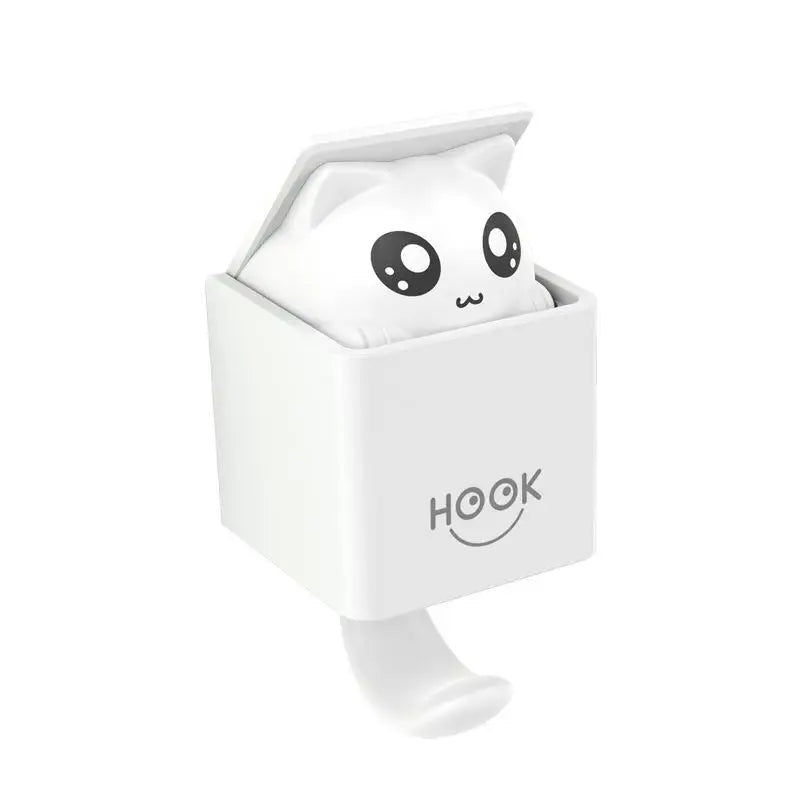 Creative Cute Cat Wall Hanging Hook for Clothes Hat Scarf Key Cute Animals Hanger Rack Wall Decoration Free Punching