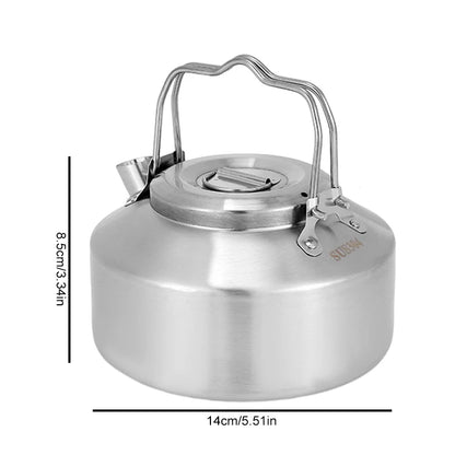 Outdoor Stove Kettle Stainless Steel Kettle Double Handle Stove Camping Tea Pot For Hiking Picnic Barbecue Portable Water Tankle