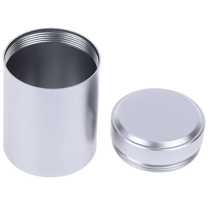 1x Silver Airtight Proof Container Alumainum Herb Stash Metal Sealed Can Tea Jar