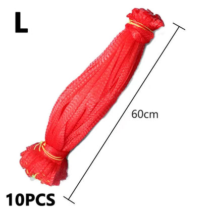10pcs Multi-size Plastic Nylon Mesh Net Bags For Vegetable Fruit Egg Toys Food Storage Packaging Organizer Gardening Growth Mesh