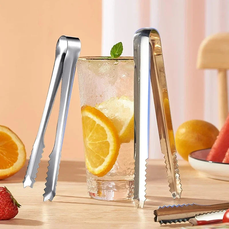 Stainless Steel Ice Tongs Bread Cake Clamps Salad Coffee Sugar Cubes Clips for Restaurant Bar Kitchen Tools Party Serving Tongs
