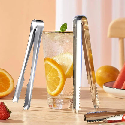 Stainless Steel Ice Tongs Bread Cake Clamps Salad Coffee Sugar Cubes Clips for Restaurant Bar Kitchen Tools Party Serving Tongs