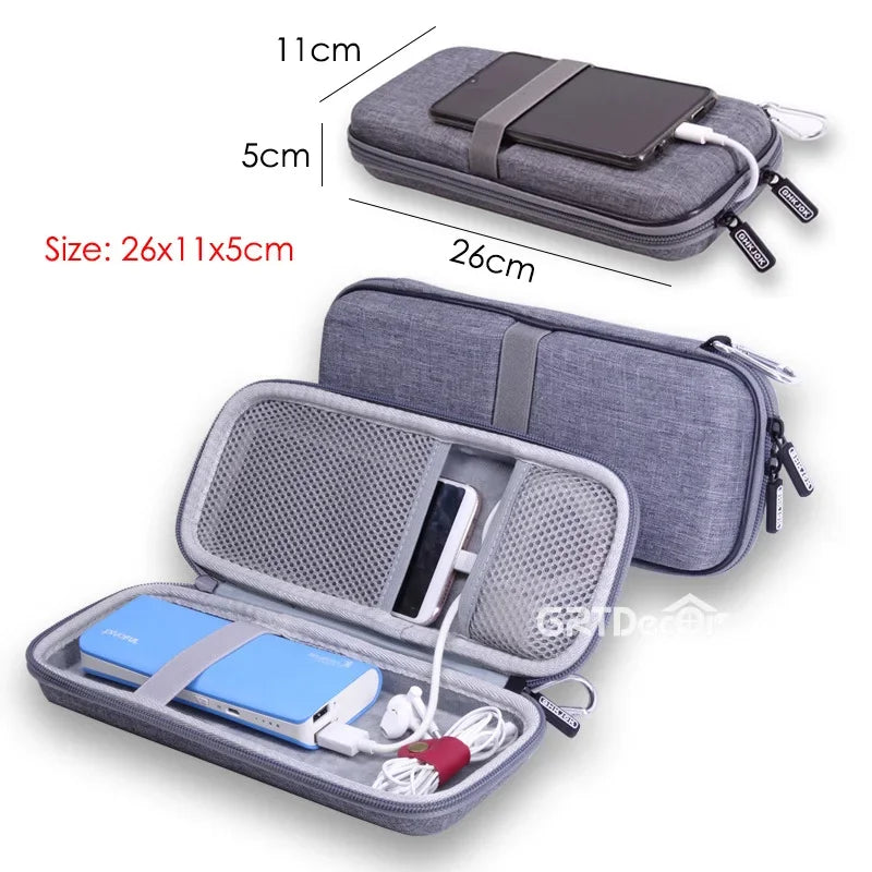 Tech Pouches Bag For HDD U Disk USB Data Cables Hard Shell Case For Electronics SD Card Travel Essentials Storage Bags Organizer