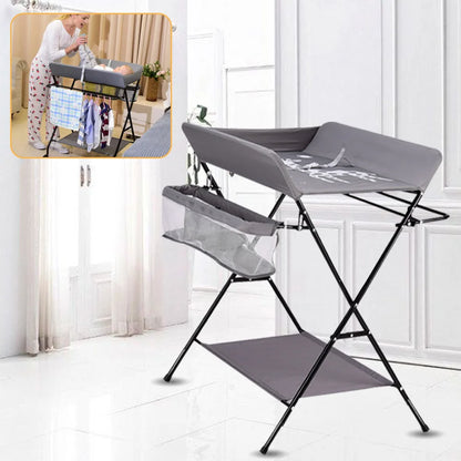 Portable Baby Changing Table Folding Nursery Changing Station Black/Khaki/Gray Load Capacity 15kg