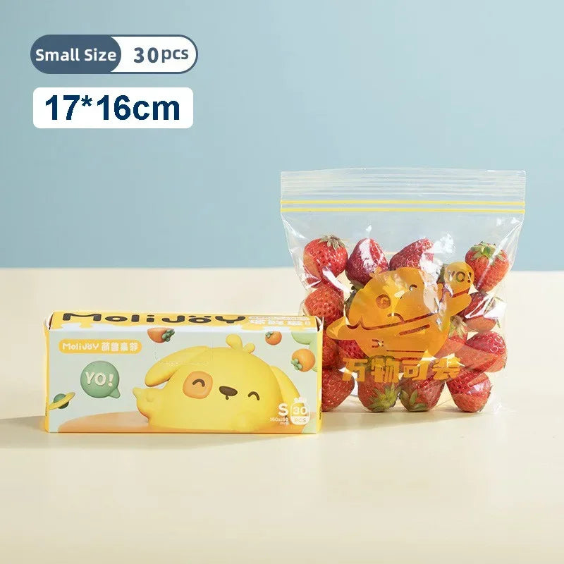 Reusable Zip Lock Bag Food Grade Transparent Storage Bag Refrigerator Fresh-keeping Bag Food Sealed Fruit Food Freezing Special