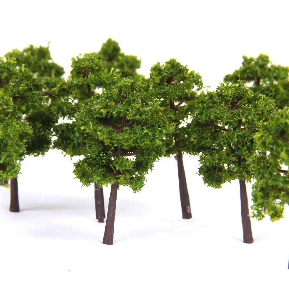 40pcs Deep Green Model Tree For N Gauge Railway Building  Scenery Layout 5cm Green Train Railroad Architecture DIY Crafts