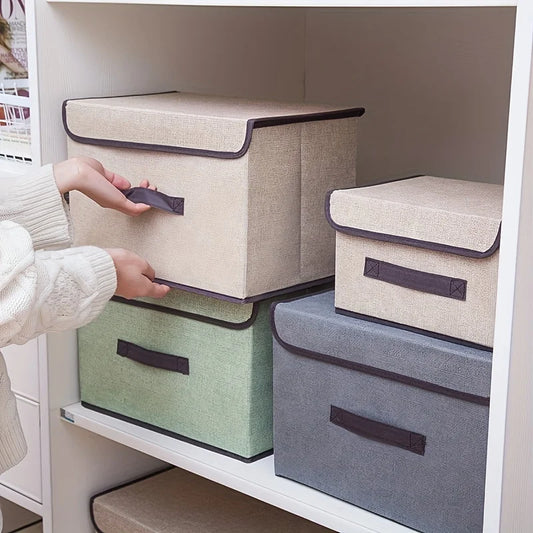 Dust-proof Storage Box Which Can Be Folded And Combined Multi-function Storage Basket For Wardrobe Clothes Book Cosmetics Toys