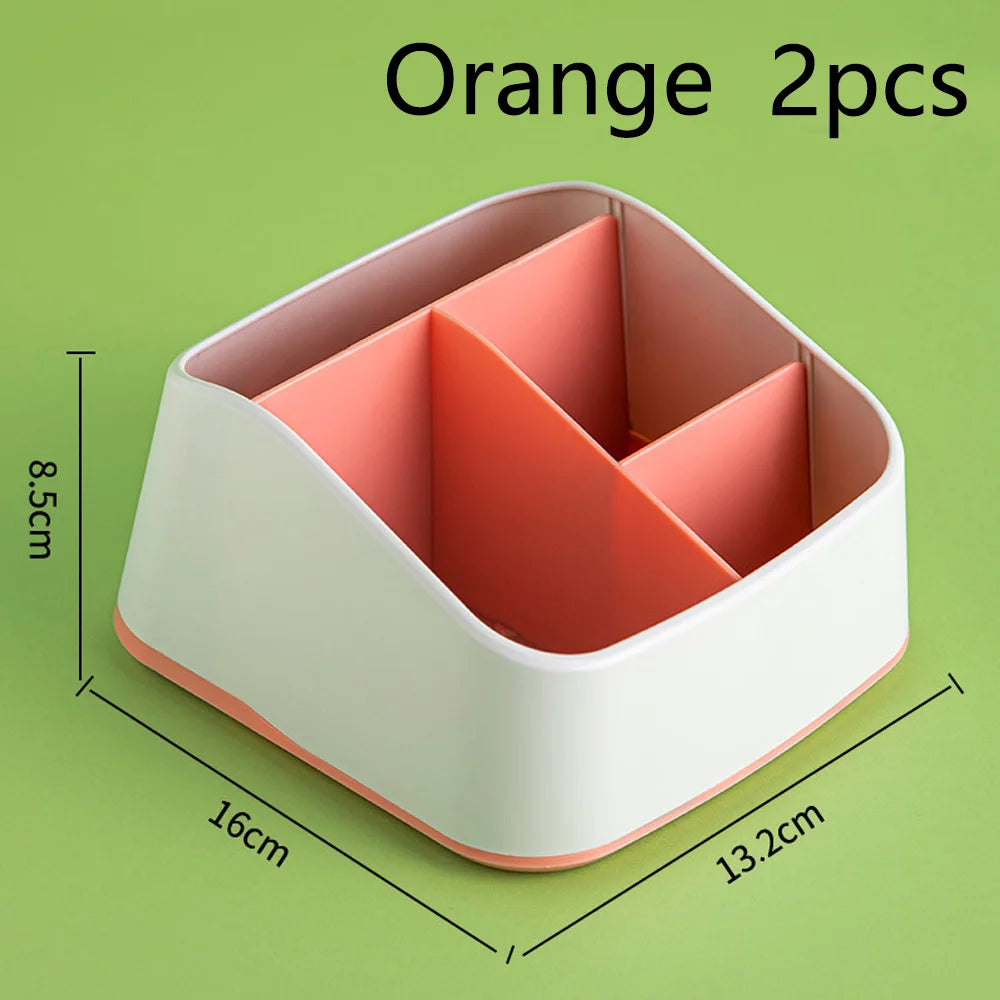 Remote Control Holder 4 Slot Desktop Storage Box Tv Remote Control Phone Trapezoidal Basket Stationery Organizer Case