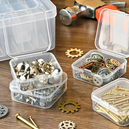 30Pcs Small Clear Plastic Bead Storage Box Bead Organizer Box Containers with Hinged Lid for Storage of Small Items