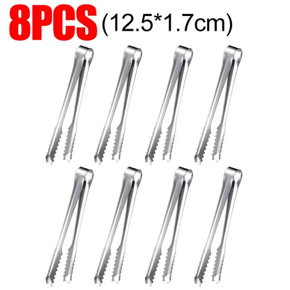 Stainless Steel Ice Tongs Bread Cake Clamps Salad Coffee Sugar Cubes Clips for Restaurant Bar Kitchen Tools Party Serving Tongs