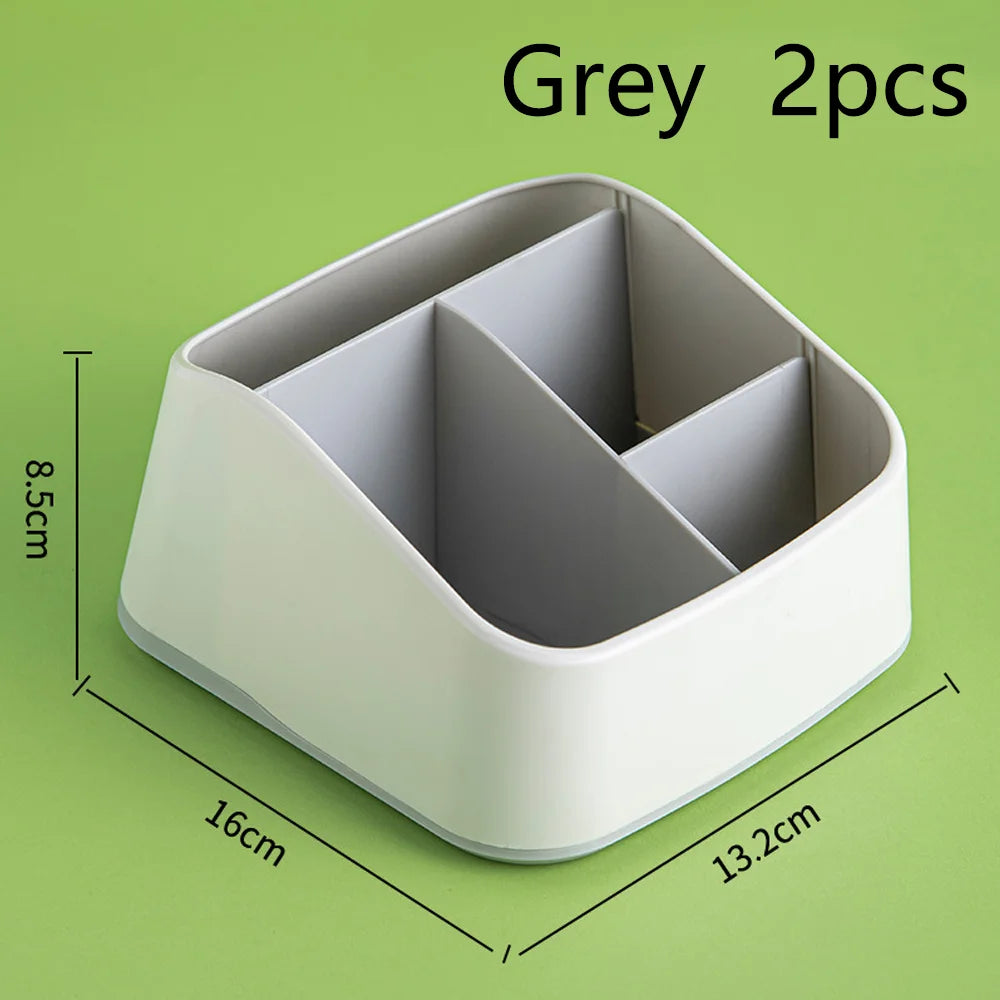 Remote Control Holder 4 Slot Desktop Storage Box Tv Remote Control Phone Trapezoidal Basket Stationery Organizer Case