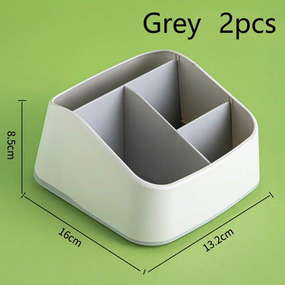 Remote Control Holder 4 Slot Desktop Storage Box Tv Remote Control Phone Trapezoidal Basket Stationery Organizer Case