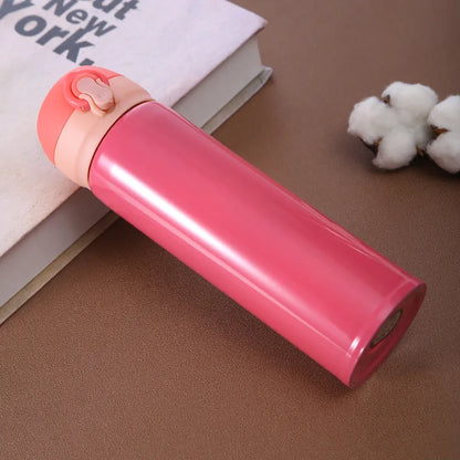 380-500ml solid color 304 stainless steel double-layer bouncing cup, student advertising cup, gift water cup, insulated cup