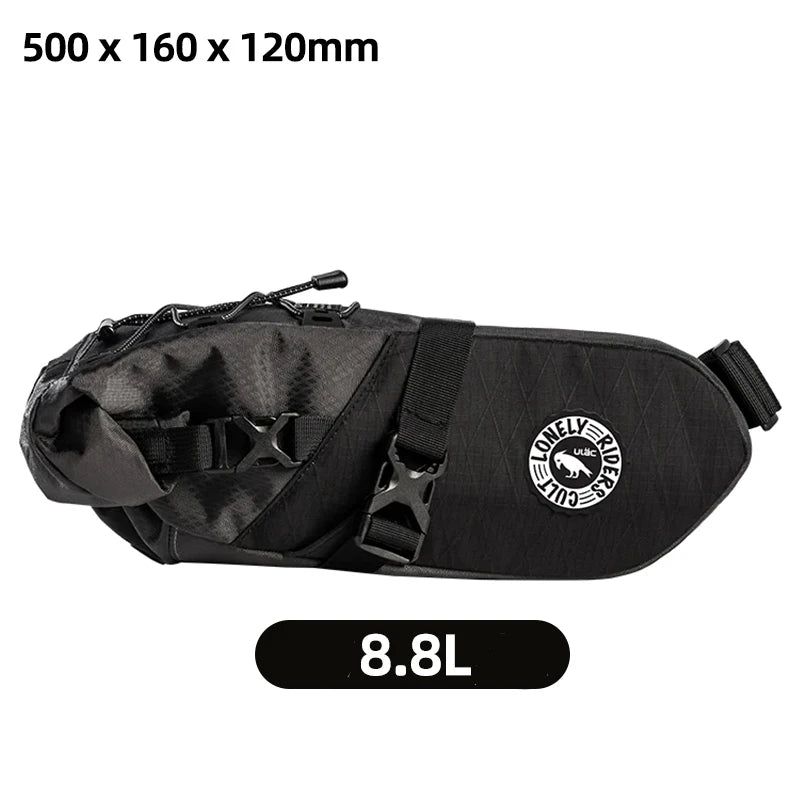 (ULAC)16L Waterproof Bicycle Saddle Bag Large Capacity Rear Seat Pack for Long Distance Cycling High-Vis Tail bag RADTAIL GT PRO