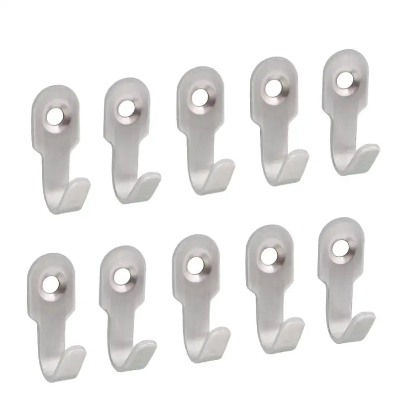 1-10pcs Mini Stainless Steel J-shaped Hook With Screw Items Key Rack Wall Punching Hooks Kitchen Accessories Bathroom Hardware
