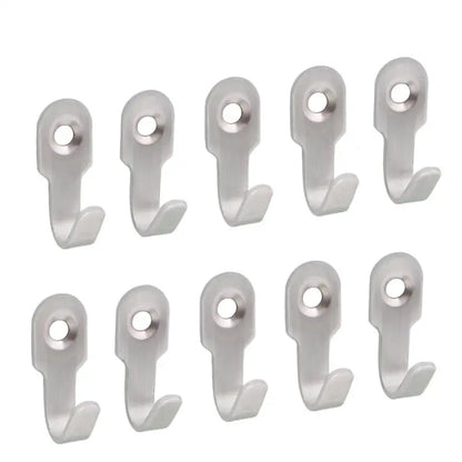 1-10pcs Mini Stainless Steel J-shaped Hook With Screw Items Key Rack Wall Punching Hooks Kitchen Accessories Bathroom Hardware