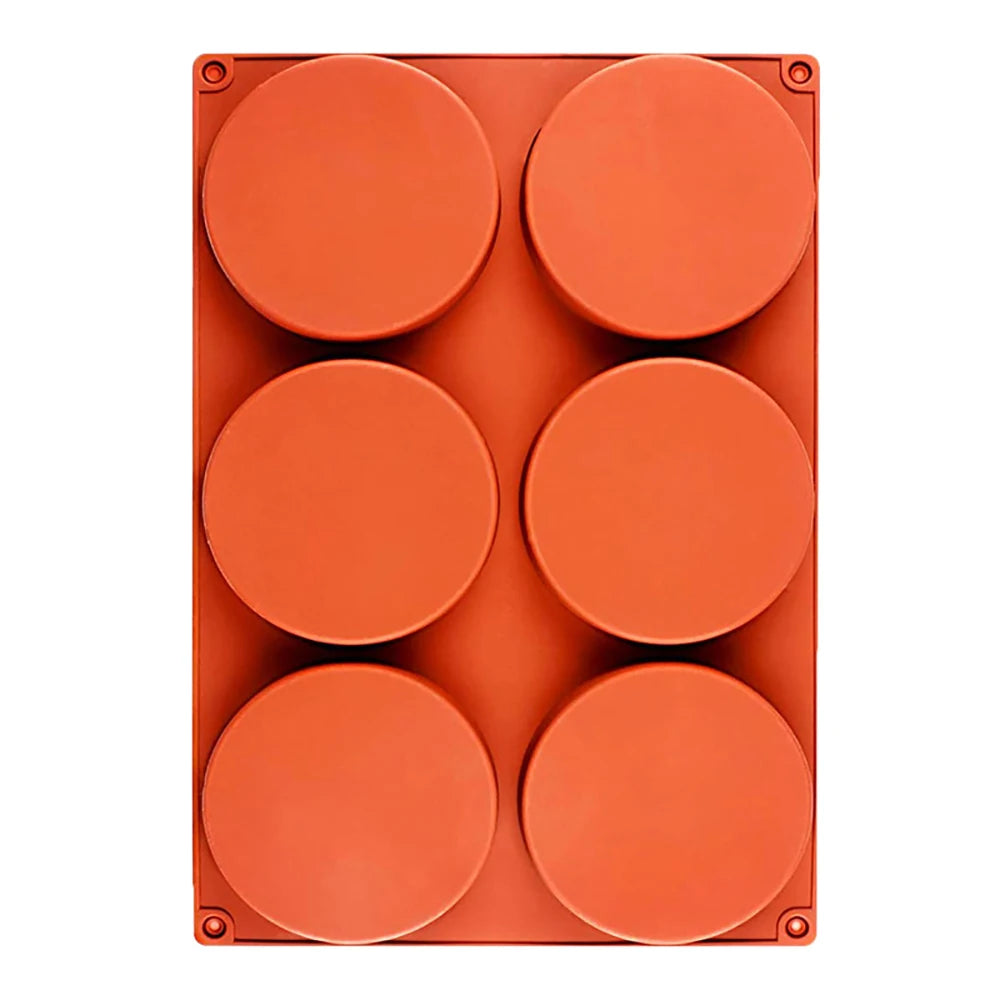Large Silicone Cake Mold 6-Cavity Round Silicone Baking Mould Egg Pan Chocolate Muffin Mousse Tray DIY Cake Accessories