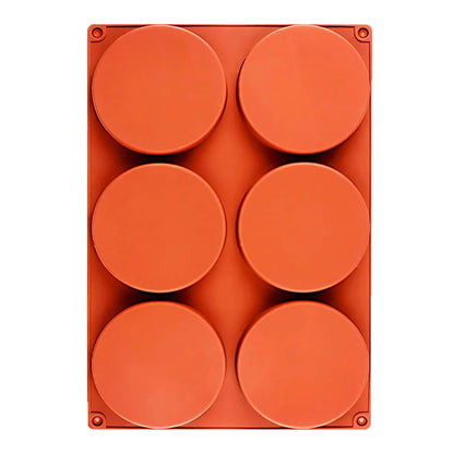 Large Silicone Cake Mold 6-Cavity Round Silicone Baking Mould Egg Pan Chocolate Muffin Mousse Tray DIY Cake Accessories