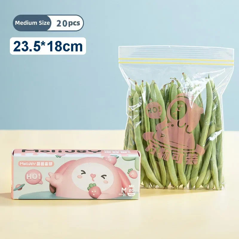 Reusable Zip Lock Bag Food Grade Transparent Storage Bag Refrigerator Fresh-keeping Bag Food Sealed Fruit Food Freezing Special