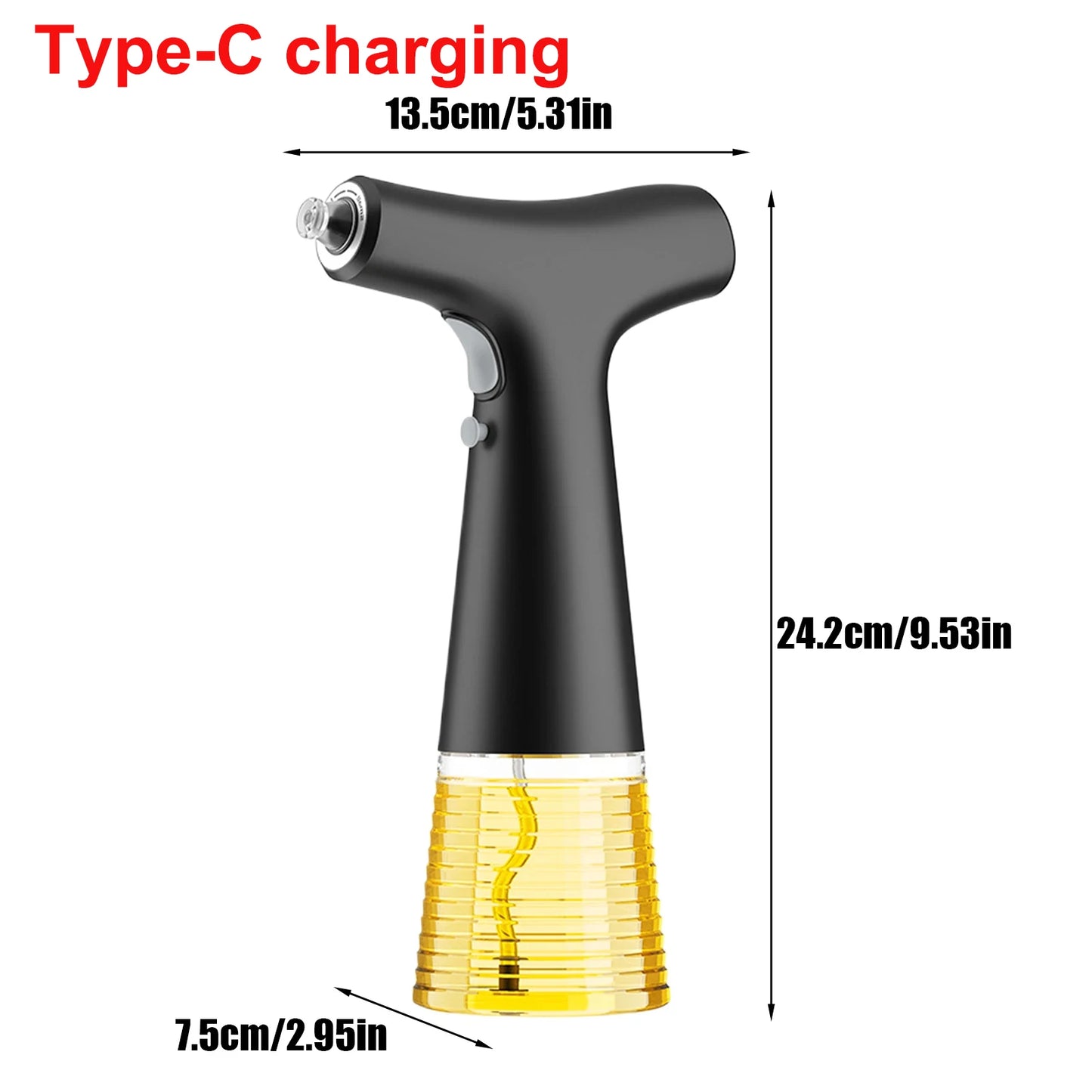 Electric Oil Sprayer Kitchen Utensils Oil Sprayer USB Charging BBQ Novelty Accessories Dispenser Glass Bottle Olive Oil Sprayer