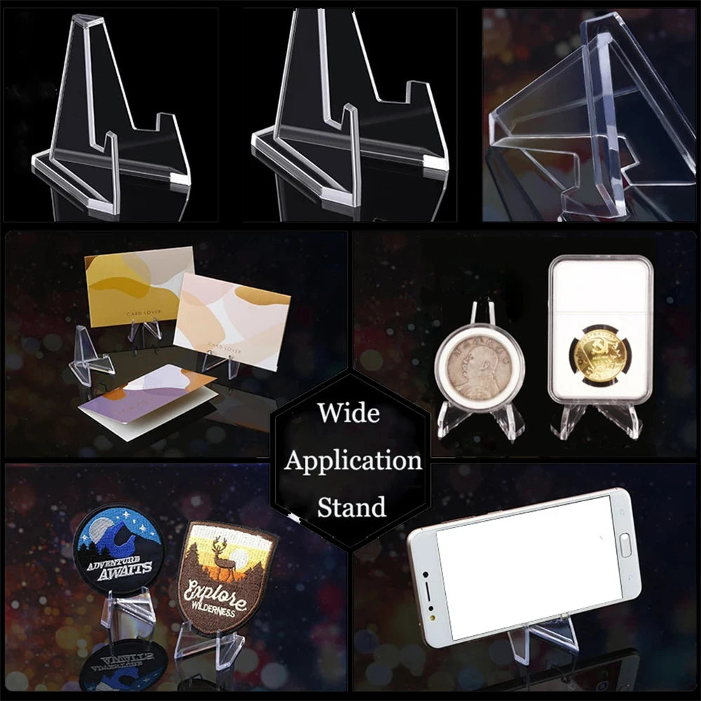 Clear Acrylic Coin Display Stand Holders Small Easel Rack Commemorative Challenge Coin Capsule Holder Support