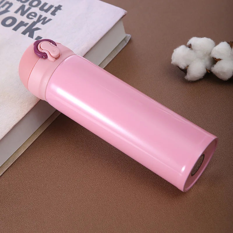 380-500ml solid color 304 stainless steel double-layer bouncing cup, student advertising cup, gift water cup, insulated cup