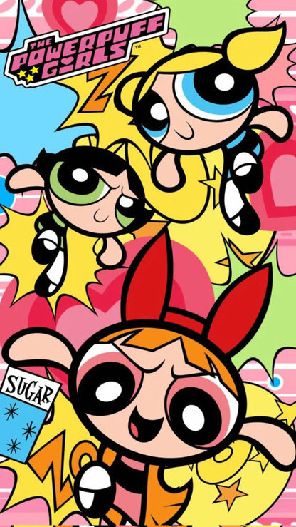 Cartoon The-P-Powerpuffs-G-Girls Cute Anime Stich Creation Set Printed Art Stitch Diamond Painting Mosaic 5d Handcraft Gift