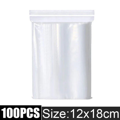 Thicken Zipper Sealed Bags Clear Plastic Storage Bag for Small Jewelry Food Packing Reclosable Zippers Sealing Pouch Wholesale