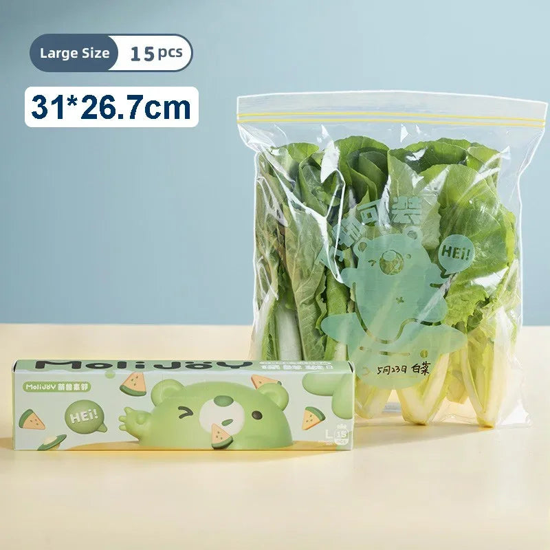 Reusable Zip Lock Bag Food Grade Transparent Storage Bag Refrigerator Fresh-keeping Bag Food Sealed Fruit Food Freezing Special