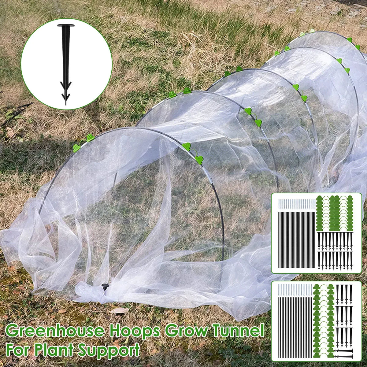 Greenhouse Plant Hoops Set Reusable Fibreglass Grow Set Seedling Arch Shed Bracket Vegetable Garden Grow Tunnel Support Hot Sale