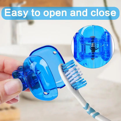 5PCS Travel Toothbrush Head Covers Toothbrush Protector Cap Brush Pod Case Protective Portable Plastic Clip For Household Travel