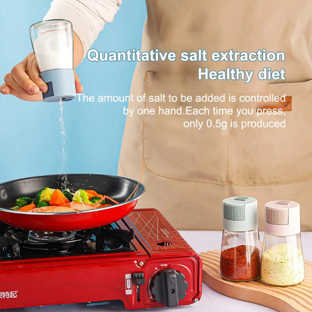0.5g Metering Salt Shaker Push Type Salt Dispenser Salt Tank Sugar Bottle Spice Pepper Salt Shaker SpiceJar Can Seasoning Bottle