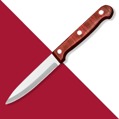A Popular Stainless Steel Fruit Knife For Kitchen Straight Knives A Small Kitchen Accessory And A Wooden Hand-held Fruit Knife