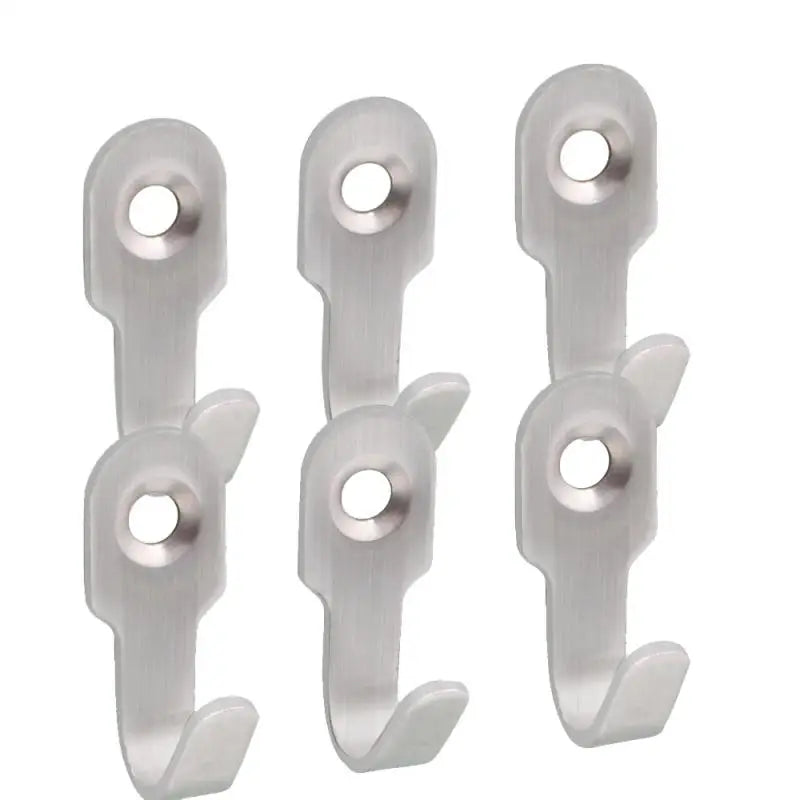 1-10pcs Mini Stainless Steel J-shaped Hook With Screw Items Key Rack Wall Punching Hooks Kitchen Accessories Bathroom Hardware