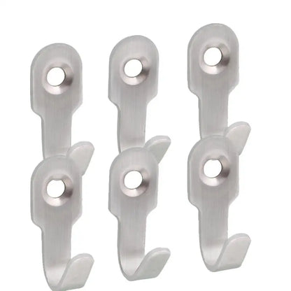 1-10pcs Mini Stainless Steel J-shaped Hook With Screw Items Key Rack Wall Punching Hooks Kitchen Accessories Bathroom Hardware