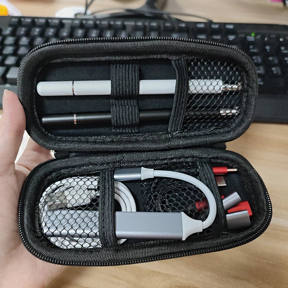 Zipper Bag For USB Cable Data Line Portable EVA Storage Bags For Pen Carry Case Box For Pouch Tech Gadgets Electric Accessories