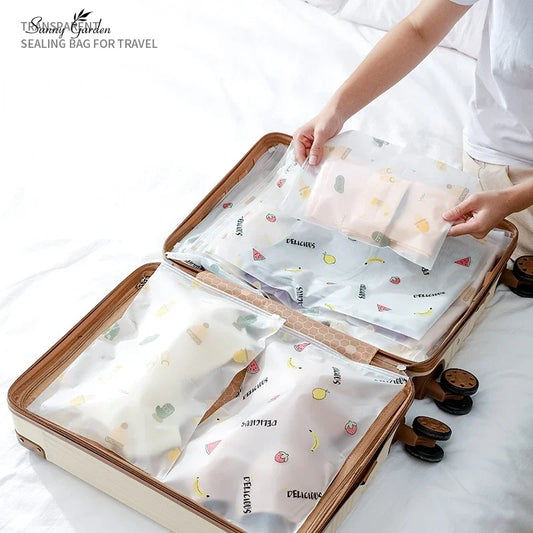 1pcs Travel Transparent Clothes Storage Bags Vacuum Bags for Shoes Makeup Underwear Zipper Packing Portable Organizer Pouch