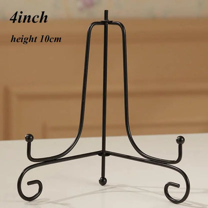 1PC Craft Bracket Book Holder Photo Pedestal Bowl Picture Frame Black Iron Plate Rack Display Stand Easel