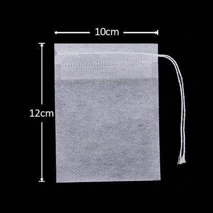 50pcs/lot Disposable Teabags Non-woven Fabric Tea Filter Bags for Coffee Spice Tea Bag with Drawstring Filters Kitchen Teaware