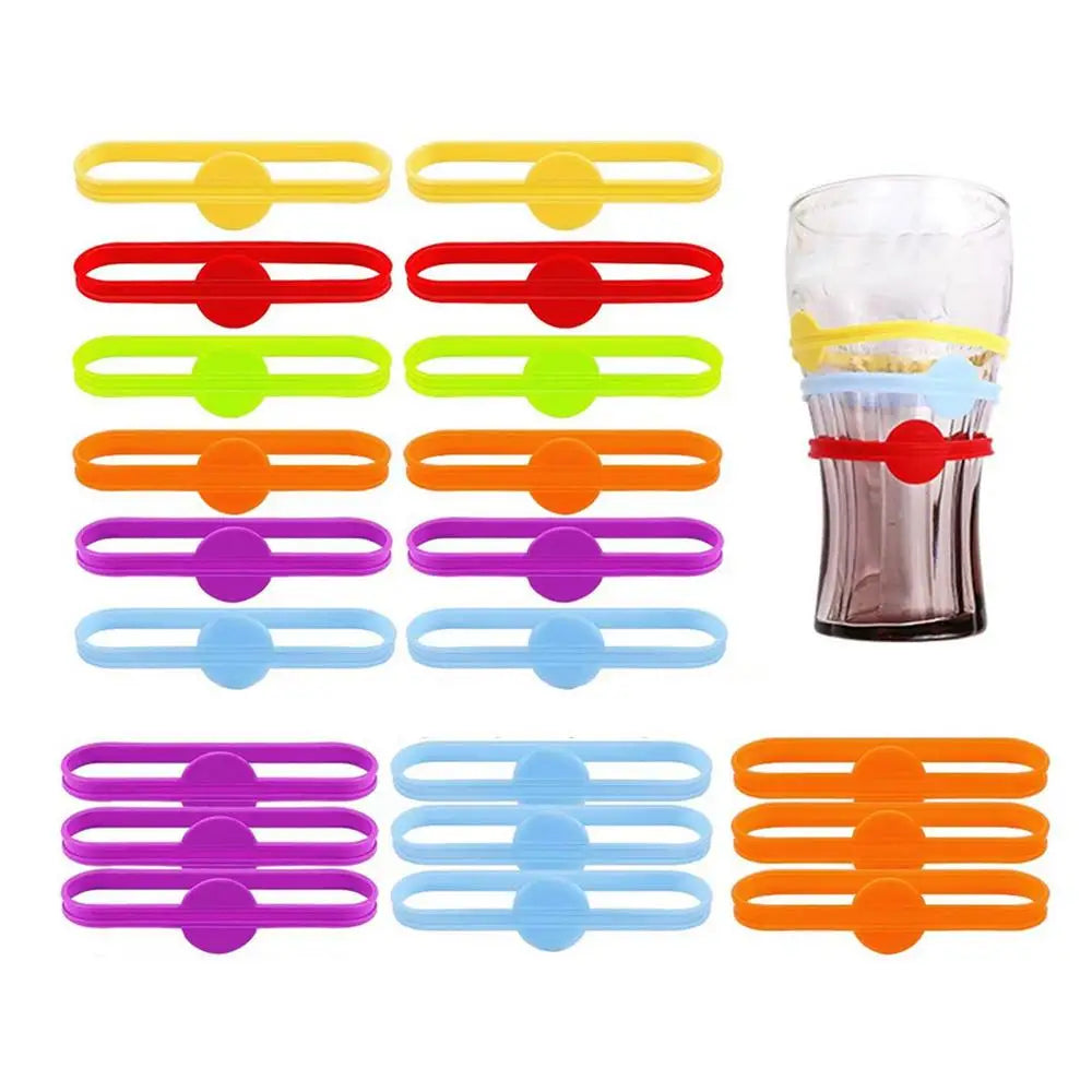 Drink Marker Wine Glass Silicone Strip Tag Marker Reusable Beverage Mark Wine Glass Mark Glass Silicone Strip Marker