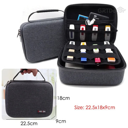Tech Pouches Bag For HDD U Disk USB Data Cables Hard Shell Case For Electronics SD Card Travel Essentials Storage Bags Organizer