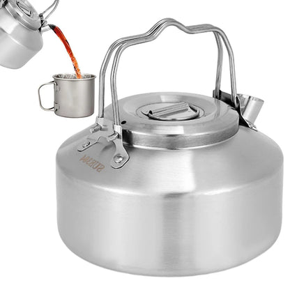Outdoor Stove Kettle Stainless Steel Kettle Double Handle Stove Camping Tea Pot For Hiking Picnic Barbecue Portable Water Tankle
