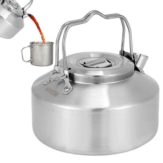 Outdoor Stove Kettle Stainless Steel Kettle Double Handle Stove Camping Tea Pot For Hiking Picnic Barbecue Portable Water Tankle
